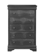 Load image into Gallery viewer, Solid Wood Five Drawer Chest - Metallic Gray
