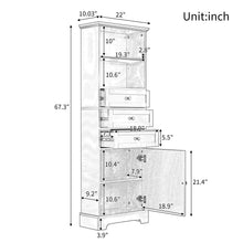 Load image into Gallery viewer, Tall Storage Cabinet With 3 Drawers And Adjustable Shelves For Bathroom
