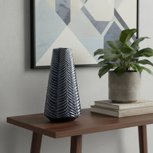 Load image into Gallery viewer, Abstract Cylinder Table Vase - Navy Blue
