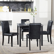 Load image into Gallery viewer, 5 Pieces Wooden Dining Table Set, Square Table And 4 Upholstered Chairs
