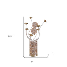 Load image into Gallery viewer, Metal And Acrylic Flowers Bedside Lamp - Silver And Rose Gold
