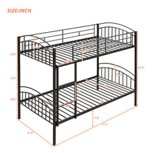 Load image into Gallery viewer, Twin Over Twin Metal Bunk Bed,Divided into Two Beds(Black){OLD SKU:MF280424AAB}
