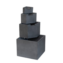 Load image into Gallery viewer, Cement 4 Tier Block Water Fountain Outdoor - Gray
