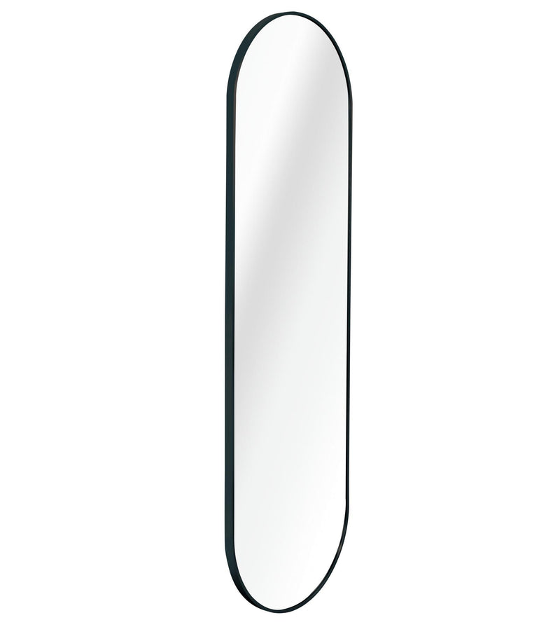 Aluminum Oval Framed Full Length Hanging Mirror - Black
