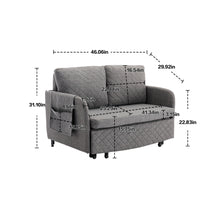 Load image into Gallery viewer, COOLMORE Convertible Sleeper Sofa Bed, Modern Velvet Loveseat Couch with Pull Out Bed, Small Love Seat Futon Sofa Bed with Headboard, 2 Pillows &amp; Side Pockets for Living Room
