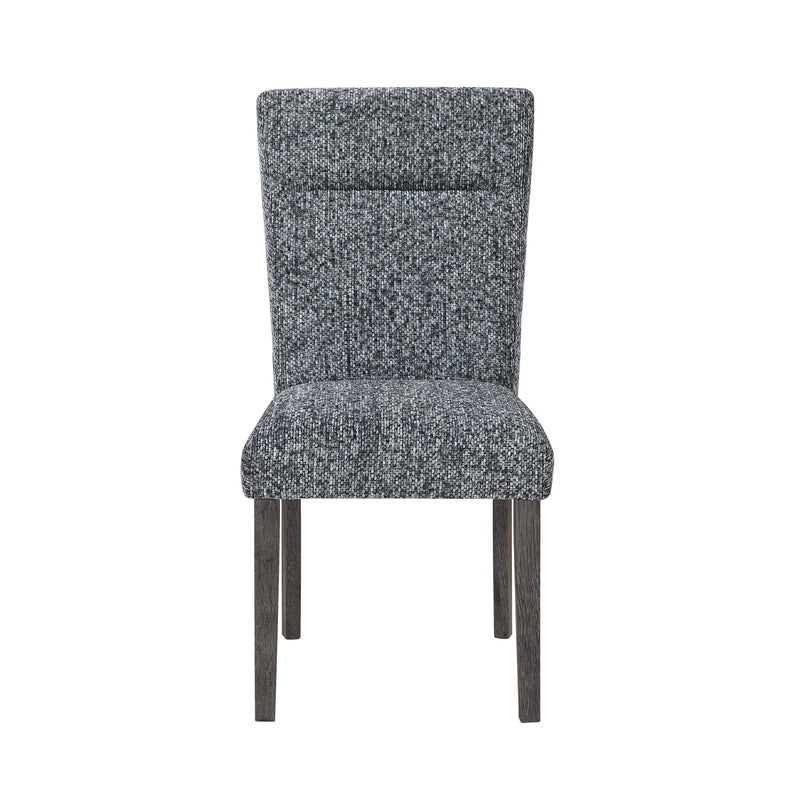 Upholstered Fabric Dining Side Chairs (Set of 2) - Gray / Brown