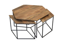 Load image into Gallery viewer, Geometric Wooden Coffee Tables (Set of 4) - Brown Black
