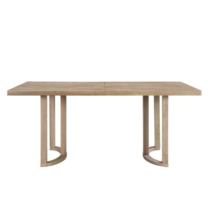 Contemporary 69 Inches Dining Table With U Shaped Trestle Base - Light Ash