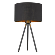 Load image into Gallery viewer, Metal Tripod Table Lamp With Black Drum Shade - Black
