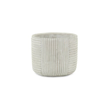 Load image into Gallery viewer, Striped Round Pot Planter - Light Gray

