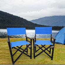 Load image into Gallery viewer, Folding Chair Wooden Director Chair Canvas Folding Chair Folding Chair (Set of 2) - Blue
