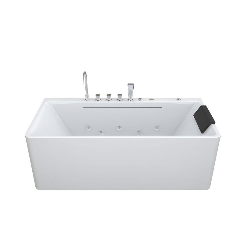 Xavier - Single Massage Bathtub, Equipped With Gfci Plug And Ul Certified Water Pump, Upc Certified Drain - Milk White