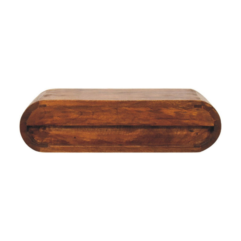 Solid Wood Two Drawer Floating Nightstand (731538) - Brown