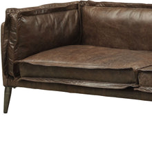 Load image into Gallery viewer, Top Grain Leather Loveseat - Chocolate / Silver
