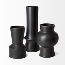Load image into Gallery viewer, Abstract Cylinder Table Vase (397542) - Black
