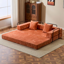Load image into Gallery viewer, Convertible Floor Sofa Bed With Pillow Back Support Armrest
