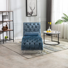 Load image into Gallery viewer, Velvet Chaise Lounge Indoor, Button Tufted Upholstered Chaise Lounge Chair With Pillow
