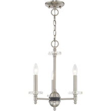 Load image into Gallery viewer, 18'' Three-Light Dimmable Chandelier With Shades - Nickel
