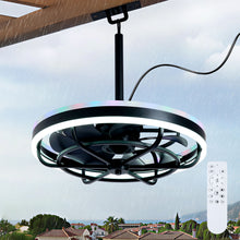 Load image into Gallery viewer, Ceiling Fan Light LED Light Source And Remote Control, 3000 - 6500K Dimmable LED Fan Light, 6 Speeds, For Living Room - Matte Black
