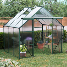 Load image into Gallery viewer, Double Door Polycarbonate house Raised Base And Anchor Aluminum Heavy Duty Walk In houses For Outdoor Backyard In All Season
