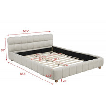 Load image into Gallery viewer, Queen Size Upholstered Platform Bed Frame - Beige
