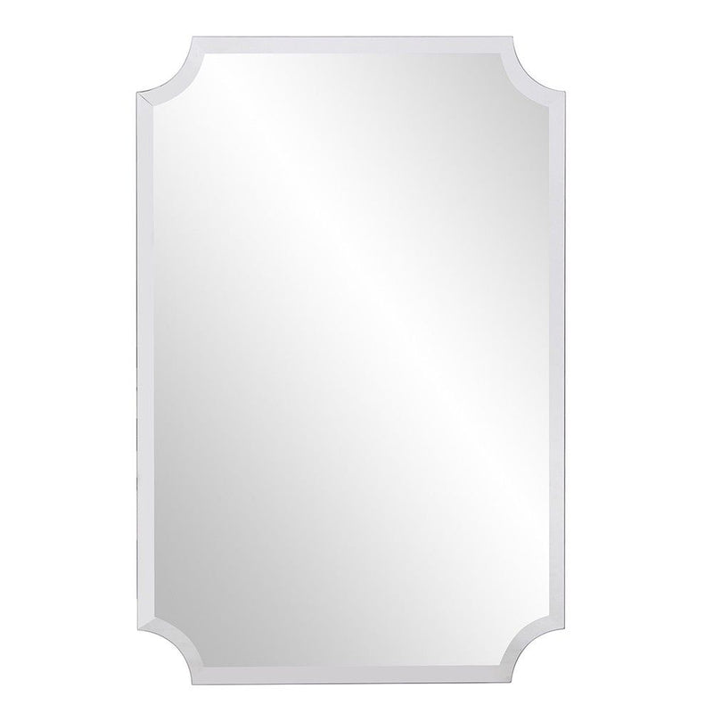 36" Rectangle With Scalloped Corner Unframed Accent Mirror - Pearl Silver