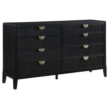 Load image into Gallery viewer, Mason - 8 Drawer Dresser With Fluted Design - Black
