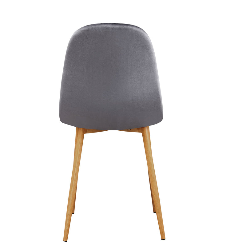 Velvet Steel Dining Side Chairs (Set of 4) - Gray / Oak