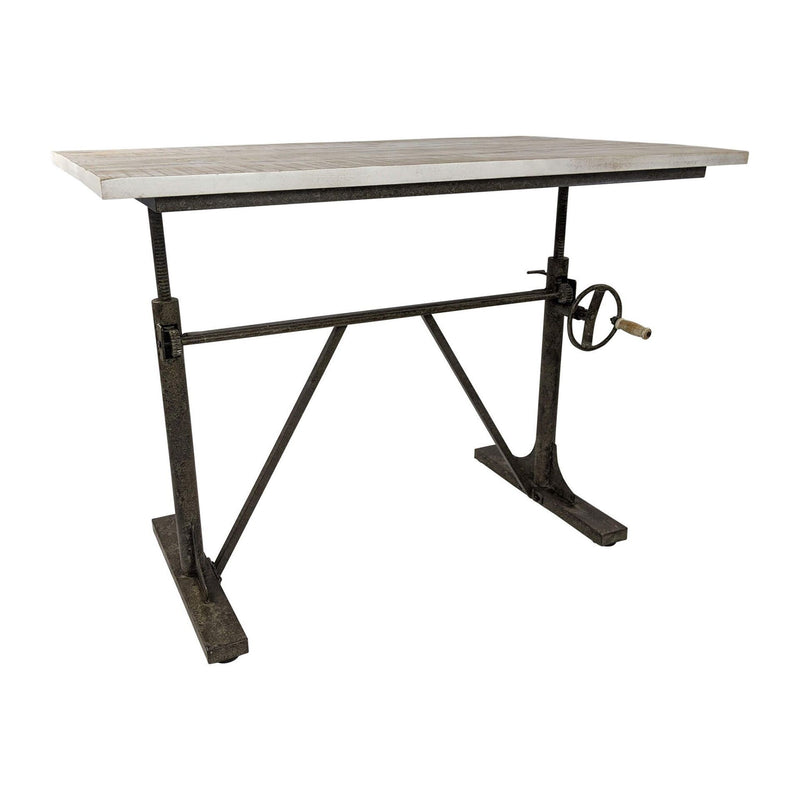 Adjustable Pedestal Drafting Table - Natural / Dark Gray