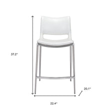 Load image into Gallery viewer, 25" Steel Low Back Counter Height Bar Chairs (Set of 2) - White And Silver
