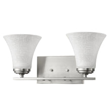 Load image into Gallery viewer, Two Light Wall Light With Tapered Glass Shade - Silver
