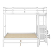 Load image into Gallery viewer, Twin over Full Bunk Bed with Built-in Desk and Three Drawers,White
