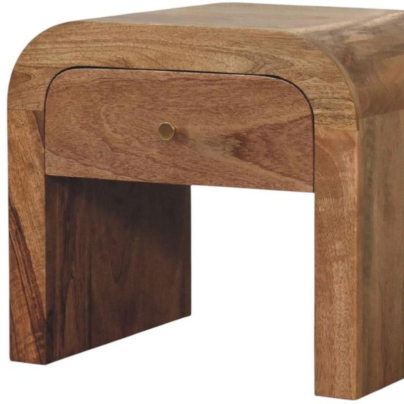 Solid Wood One Drawer Nightstand - Natural