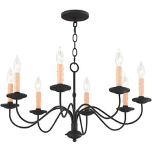 Load image into Gallery viewer, 14" Eight Light Dimmable Chandelier With Shades - Black

