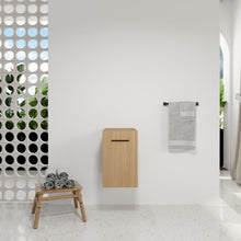 Load image into Gallery viewer, Floating Bathroom Vanity Single Door Base Cabinet, Wall Mounted Storage - Light Oak
