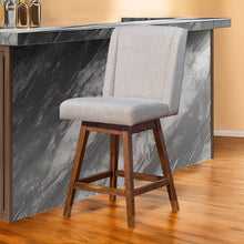 Load image into Gallery viewer, 26" Solid Wood Swivel Bar Height Bar Chair - Taupe And Brown
