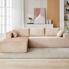 Load image into Gallery viewer, Compression Sectional Couch With Comfy Chaise, Boneless L Shape Sofa With Deep Seat

