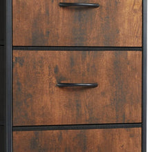 Load image into Gallery viewer, Fabric Metal And Wood Four Drawer Dresser - Black / Brown
