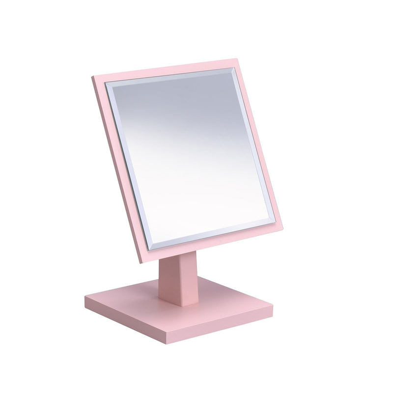 Rectangle Makeup Shaving Tabletop Mirror - Pink