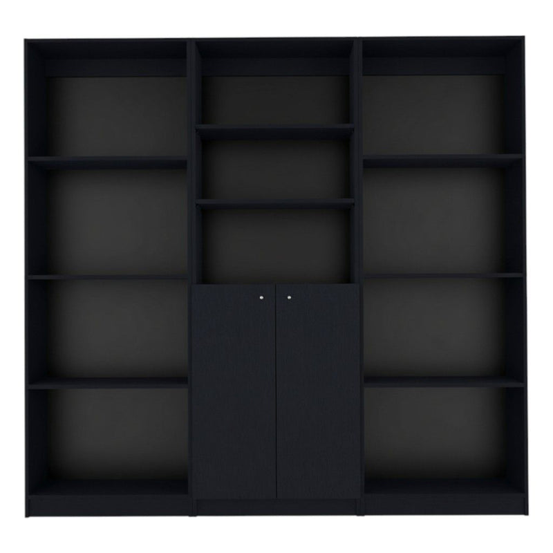Five Tier Bookcase With Two doors (546345) - Black