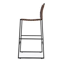 Load image into Gallery viewer, Leather And Steel Bar Chair - Brown / Black
