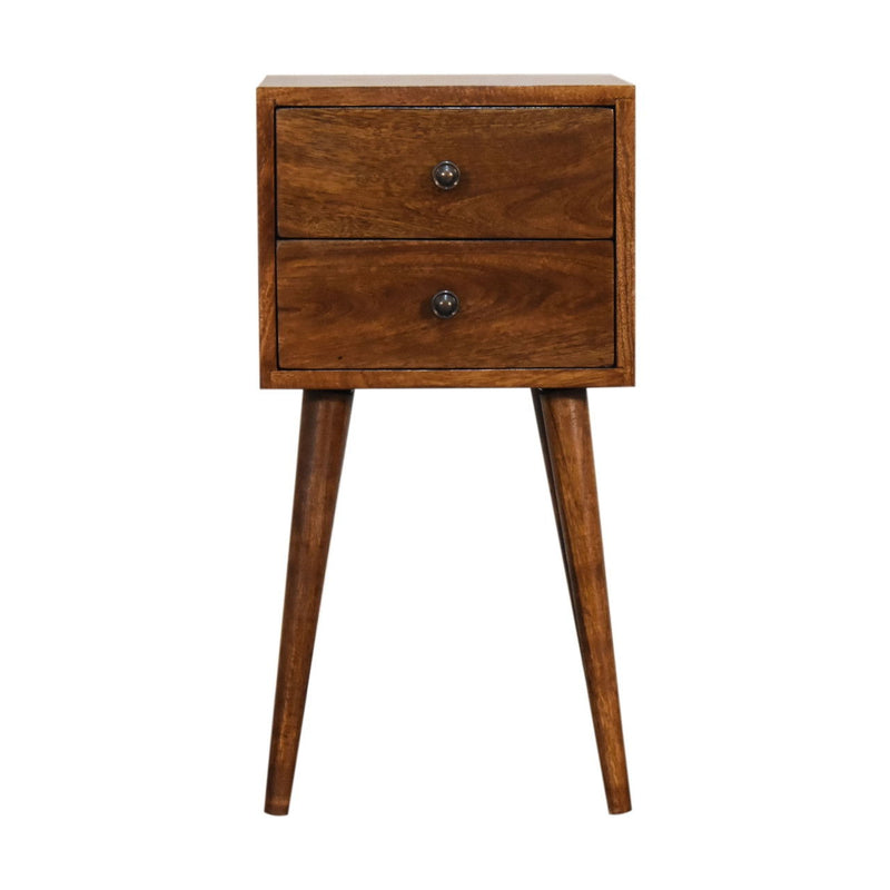 22" Wood Two Drawer Nightstand - Brown