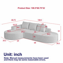 Load image into Gallery viewer, Modern Curved Sofa, L-Shaped Modular Sectional Set With 3 Pillows
