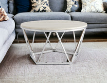 Load image into Gallery viewer, Manufactured Wood And Metal Round Coffee Table - Silver
