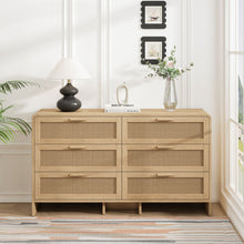 Load image into Gallery viewer, Modern Arc Shaped Corner Rattan Cabinet With 6 Drawers
