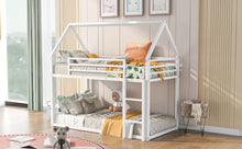 Load image into Gallery viewer, Twin over Twin House Bunk Bed with Built-in Ladder,White
