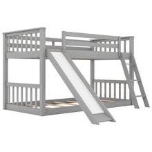 Load image into Gallery viewer, Twin over Twin Bunk Bed with Convertible Slide and Ladder, Gray
