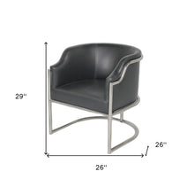 Load image into Gallery viewer, Upholstered Leather Curved Back Dining Arm Chair - Silver
