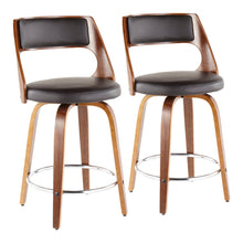 Load image into Gallery viewer, Cecina - Mid-Century Modern Fixed Height Counter Stool With Swivel And Round Footrest (Set of 2)
