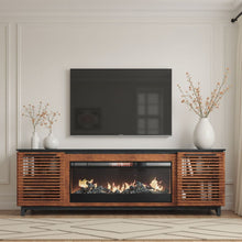 Load image into Gallery viewer, Fireplace TV Stand Console For TVs Up To 100" - Black / Bourbon
